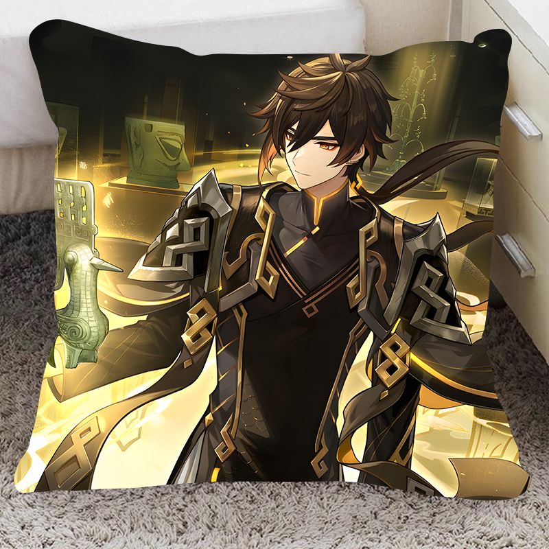 oloey原神周边钟离抱枕定制岩王帝君沙发靠垫公仔玩偶枕头礼物 1 35*