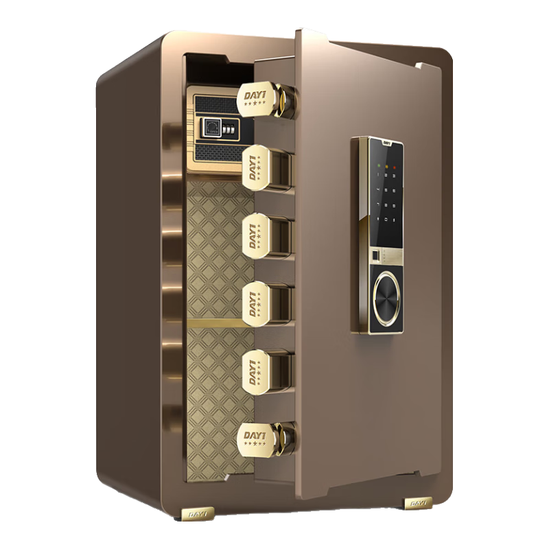 大一保險柜家用45/60cm辦公財務(wù)專(zhuān)用小型防盜保險箱指紋密碼WIFI單門(mén)雙門(mén)1米/1.2米/1.5米大型保管箱 60cm咖啡金WIFI+指紋+密碼款遠程授權