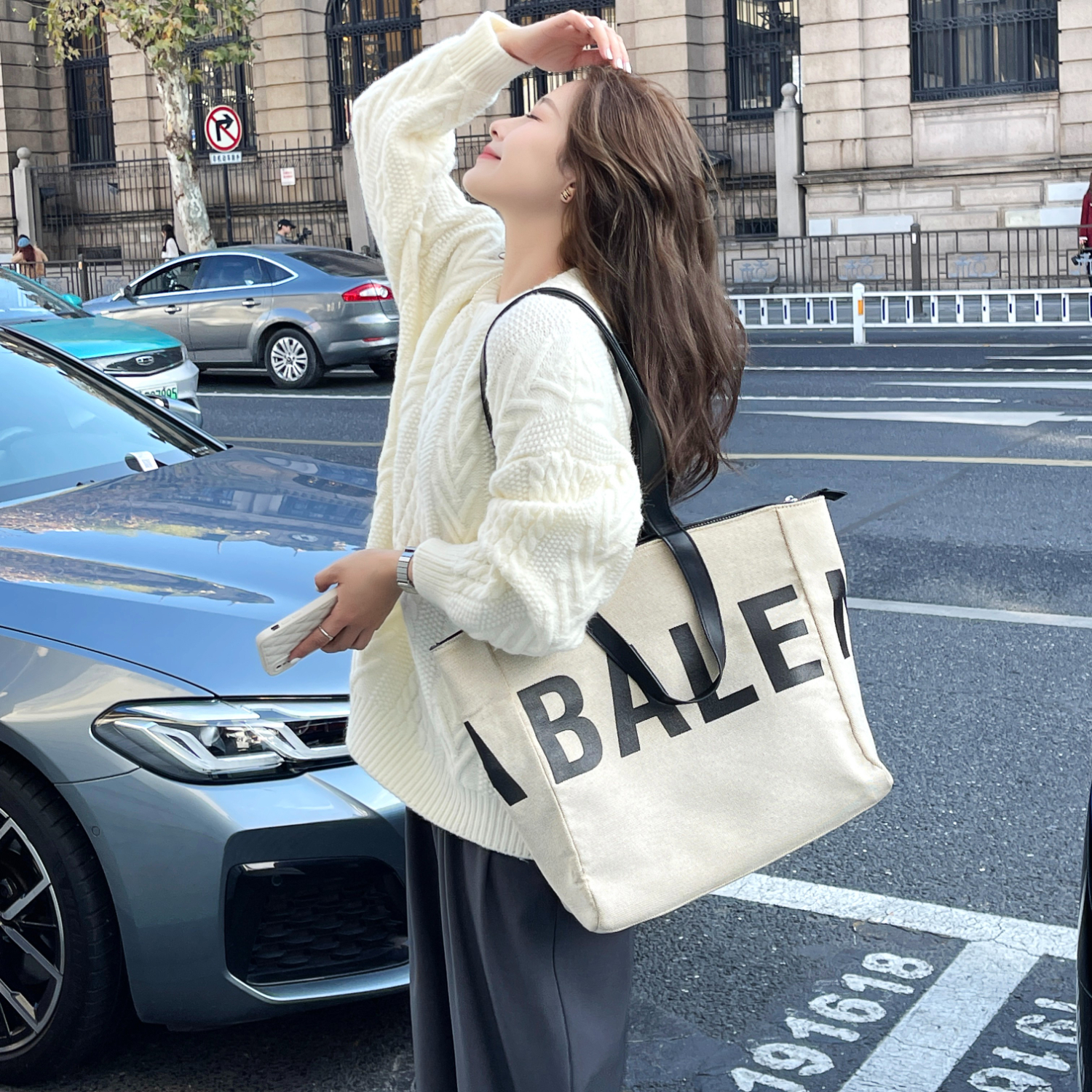 俞兆林白色毛衣女秋冬2025新款加厚圆领针织衫小个子慵懒高级感内搭上衣 米白色 【柔软不扎肤】 均码 【推荐80-140斤】