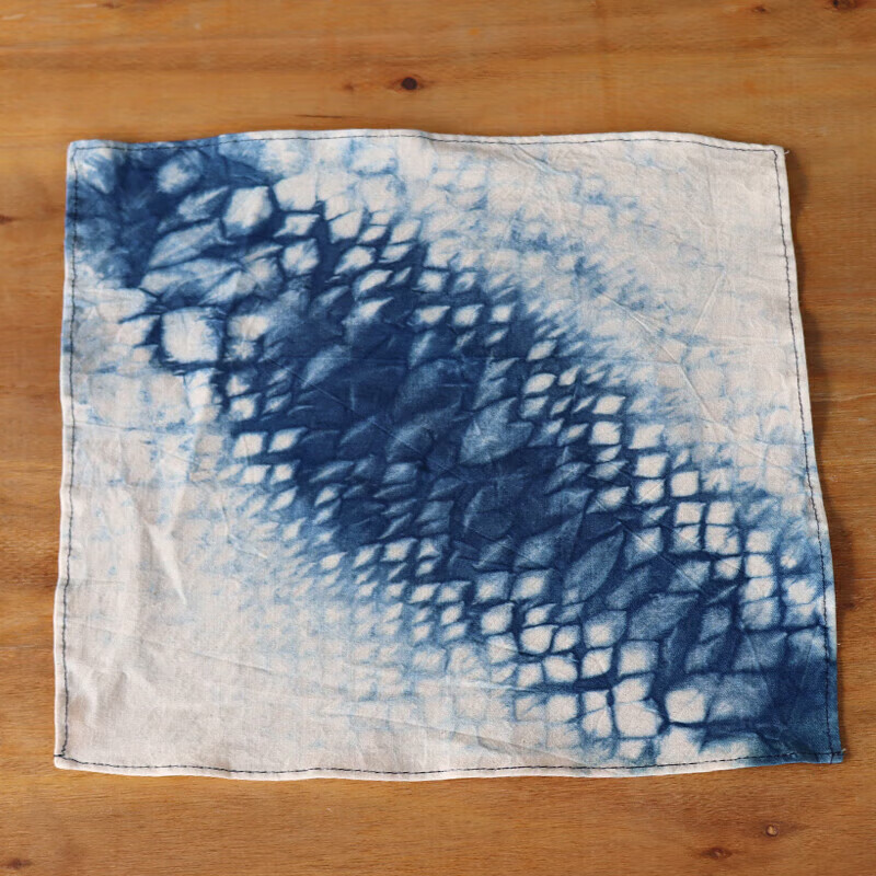 法兰加扎染方巾成品手工扎染方巾手帕发带diy材料零布片香囊学生幼儿