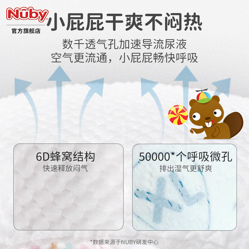 NUBY（努比）天空纸尿裤超薄透气干爽婴儿纸尿片宝宝尿裤4包/箱 L码