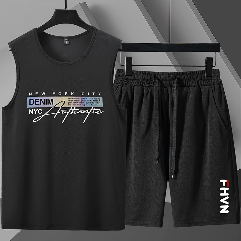 尺帛加肥加大背心短裤男网眼冰丝套装胖子男装全身搭配300斤胖人穿搭