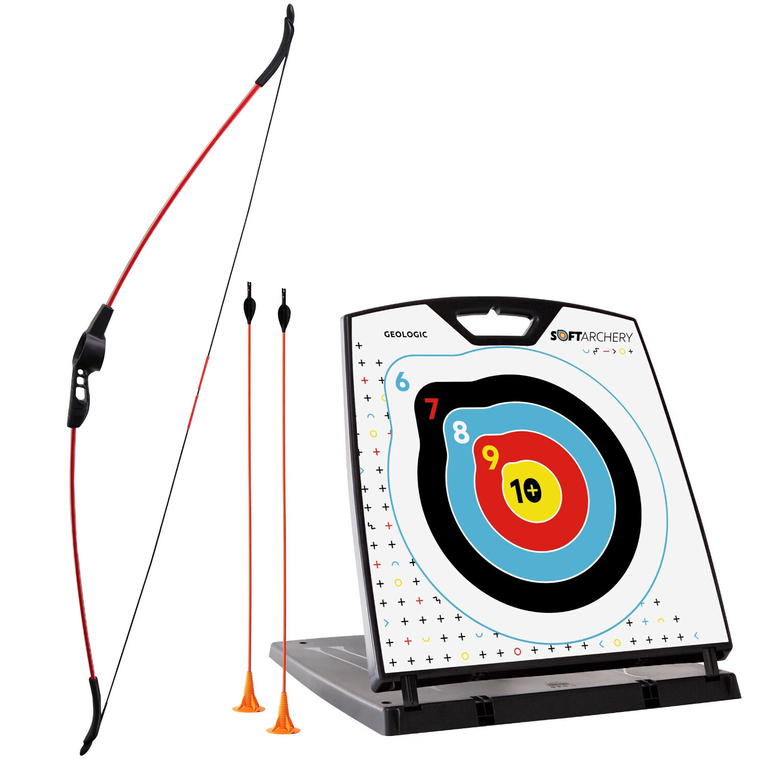 迪卡侬弓箭套装吸盘箭儿童射箭入门反曲弓室内外射击白色5134591