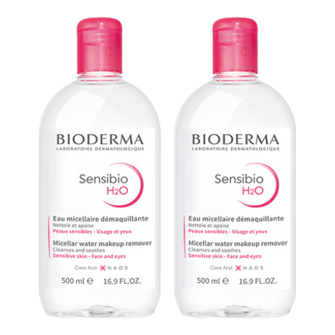 贝德玛（BIODERMA）卸妆粉水500ml*2眼唇脸三合一卸防晒敏感肌【新老包装随机发货】