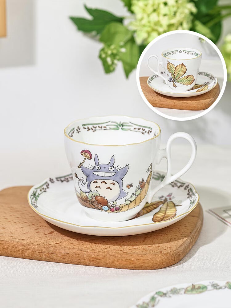 mdng日本虎牌款noritake则武吉卜力totoro宫崎骏龙猫骨磁咖啡壶碟红茶