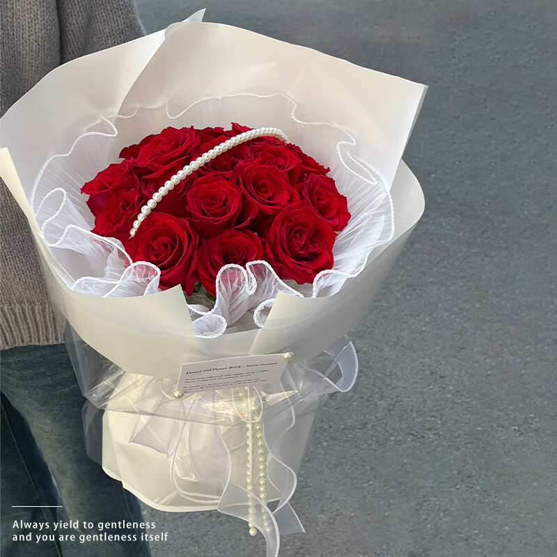 花芊居全国99朵红玫瑰花束生日鲜花速递同城配送订婚上海北京广州送
