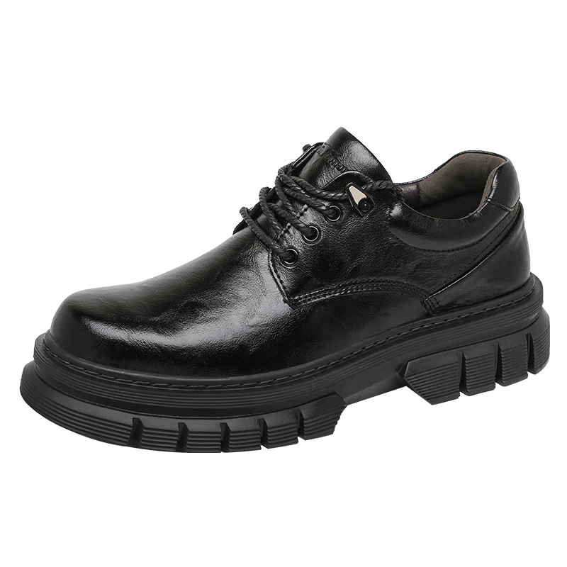 公牛世家男鞋2025秋冬新款英倫商務(wù)休閑皮鞋厚底大頭工裝鞋子男士馬丁靴