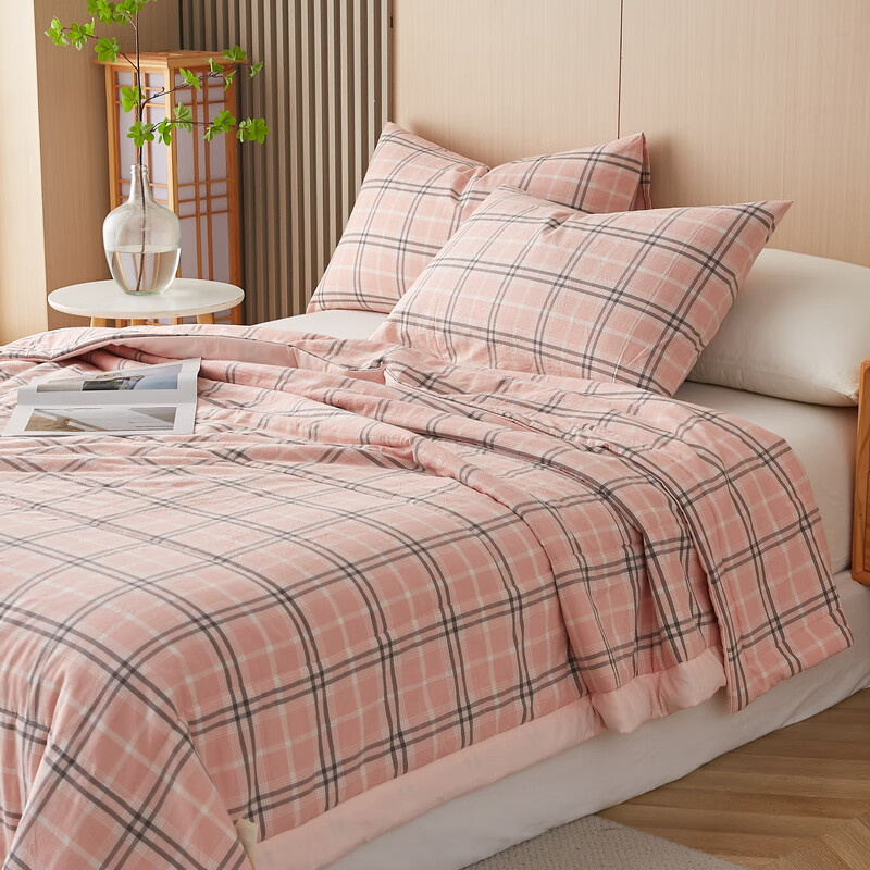 CIBOAKIEIG100%新疆棉空调被A类夏凉被薄被子可水洗夏季单双人被芯可机洗 乔南—粉 150*200cm