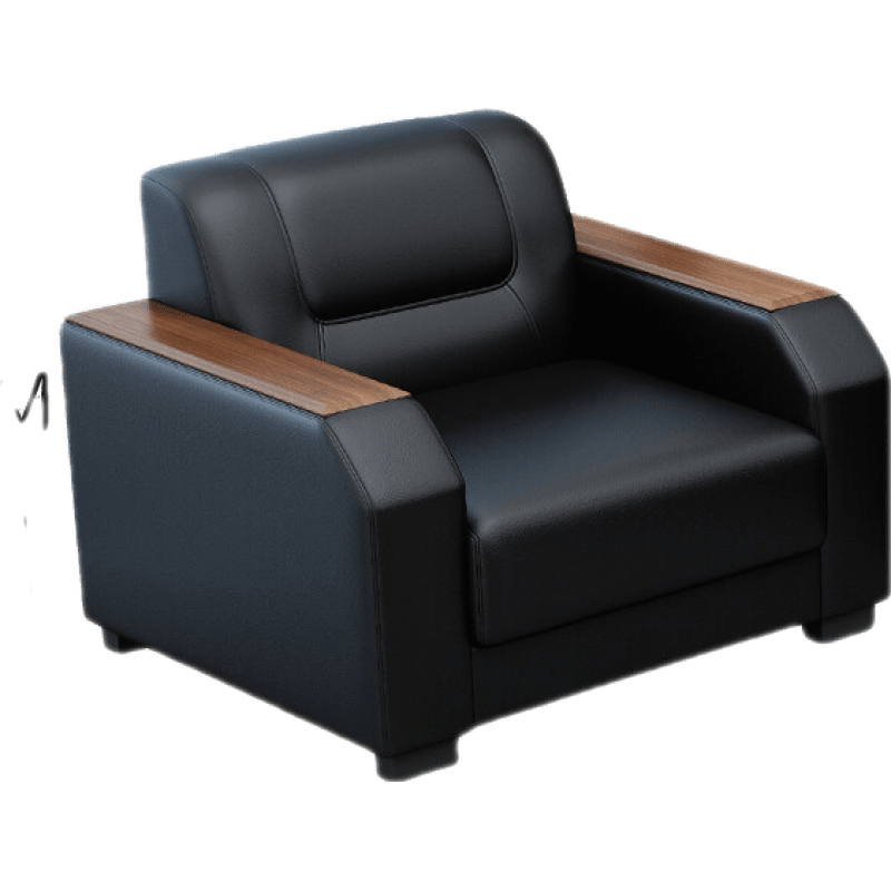 龙案 办公室简约现代商务会客接待区沙发新中式三人位办公沙发茶几组合 单人位 (颜色请备注)