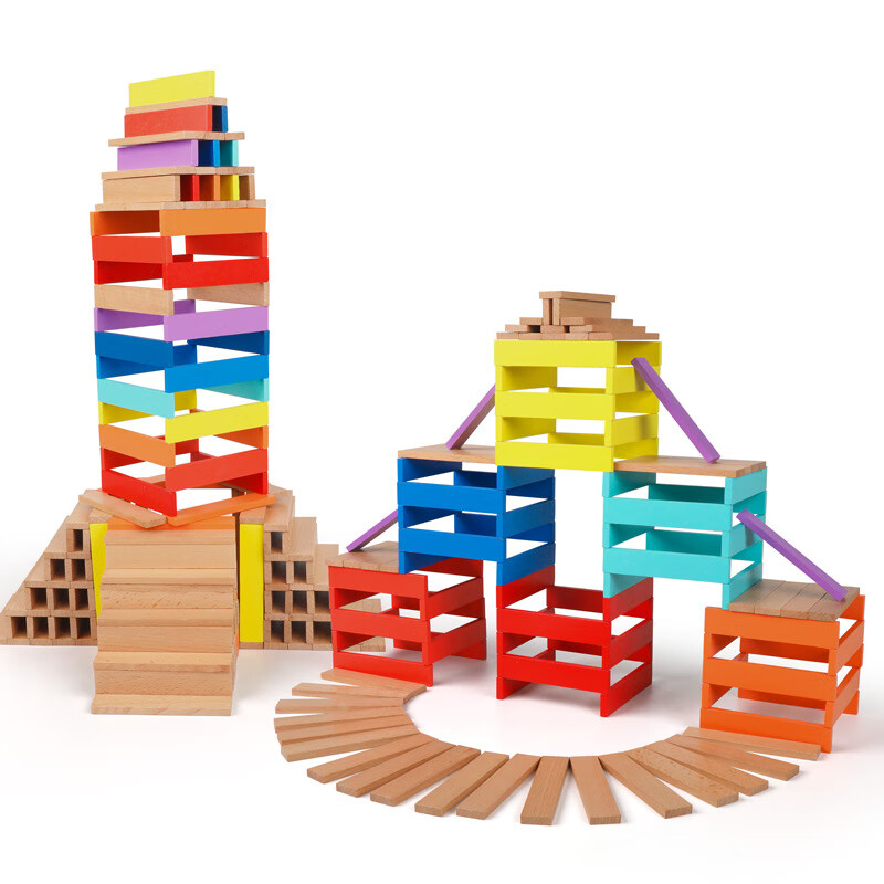 玩具积木幼儿园中班大班构建区教具材料儿童搭建玩具 创意拼搭长积木