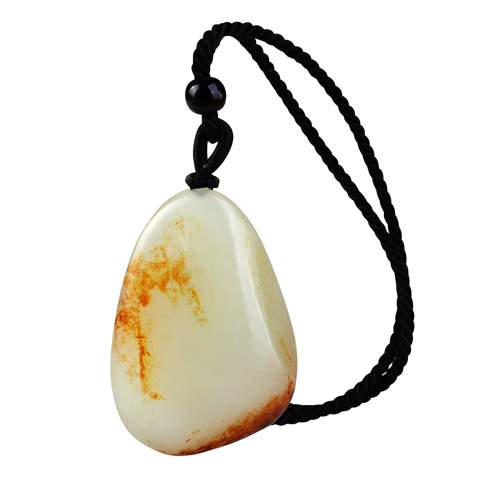 映和 新疆和田玉吊墜籽料款男女和田玉籽料項(xiàng)鏈和田玉原石掛墜件毛衣鏈 附證書 精美籽料(編繩吊墜款)