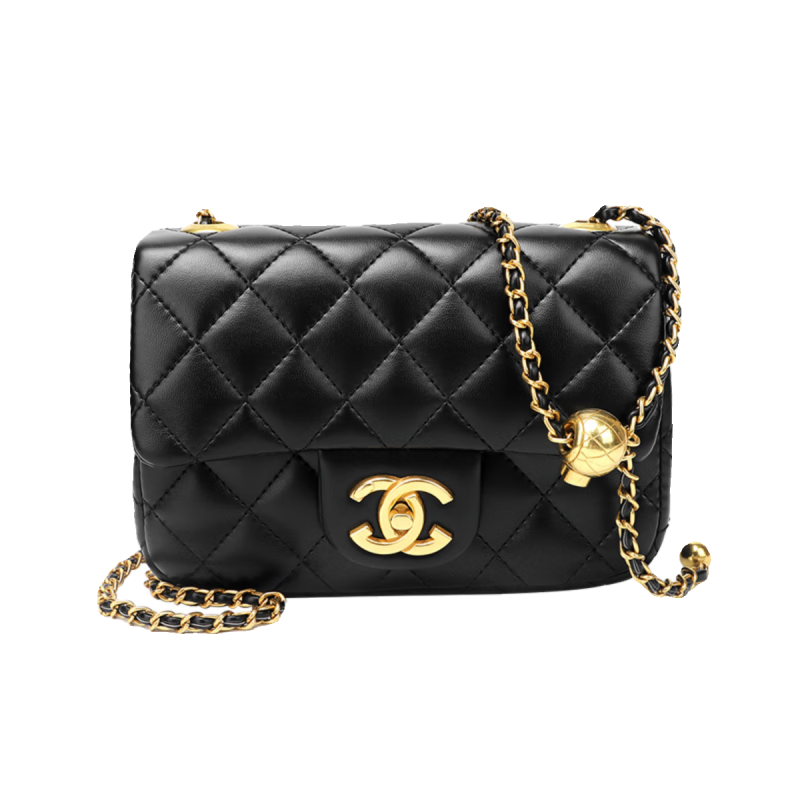 香奈小香儿单肩包包女高端时尚新款小香风感链条包菱格小包斜挎包女士 白色 专柜礼盒