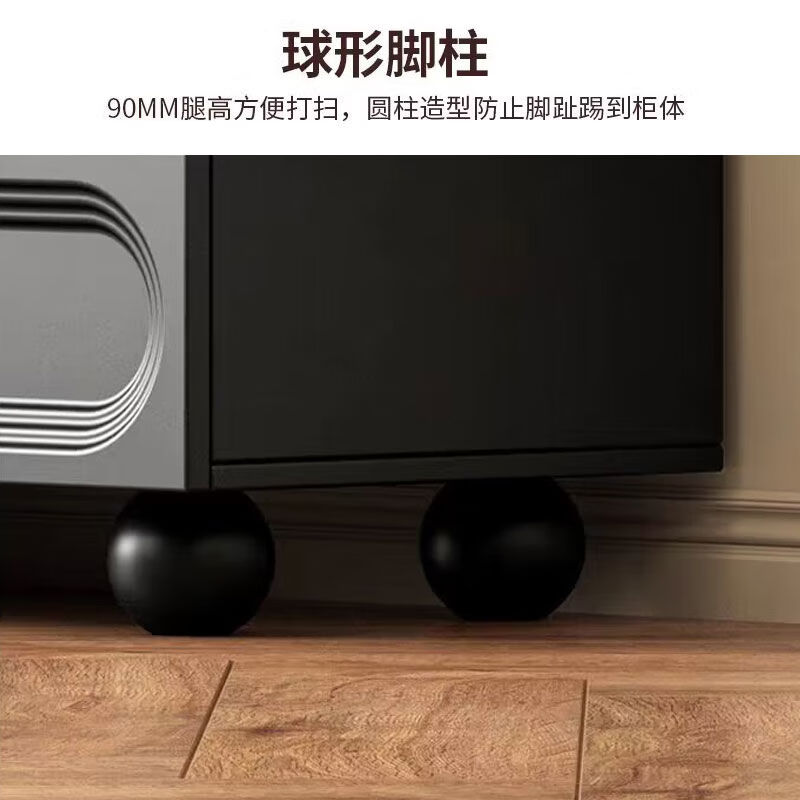 忆思暮轻奢复古黑色斗柜小户型客厅沙发抽屉柜边柜卧室床尾五斗柜置物柜 奶油白50cm四斗柜 务必安装防倒 送货入户上门安装 (务必安装防倒