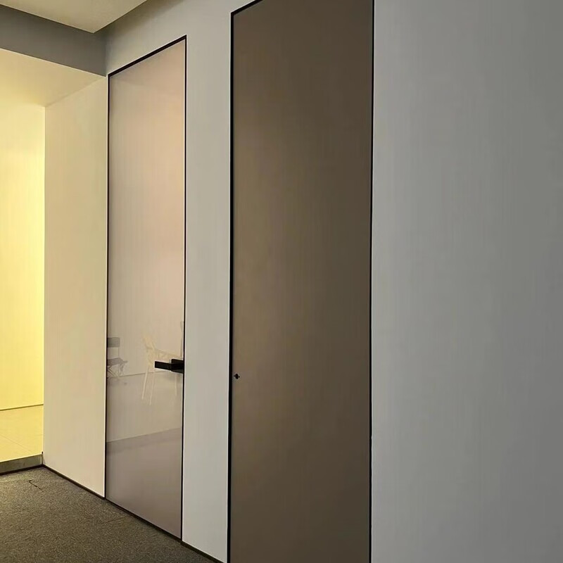 博雅敏格外平内开隐形隐框无框平开门玻璃门超白油砂极窄磨砂网红门