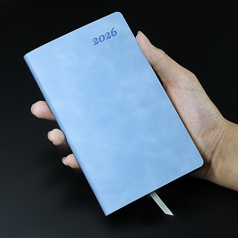 记忆印象 2026年效率手册 日程本小本子 口袋工作笔记本子记事本效率手册计划手帐软面抄定制logo 海雾蓝