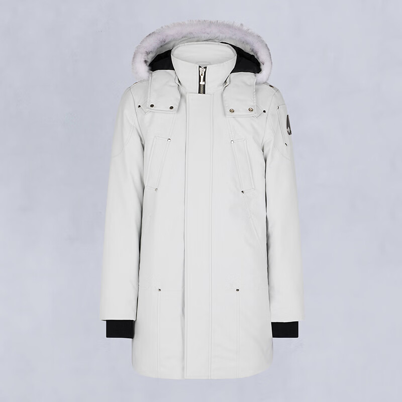 Moose Knuckles ORIGINAL SHEARLING防風(fēng)保暖 男子羽絨服戶(hù)外中長(cháng)款連帽派克大衣 Stone /白色 S
