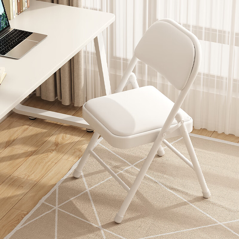 小匠材简易凳子靠背椅家用折叠椅子便携办公椅电脑椅餐椅宿舍 白架白色怎么样,好用不?