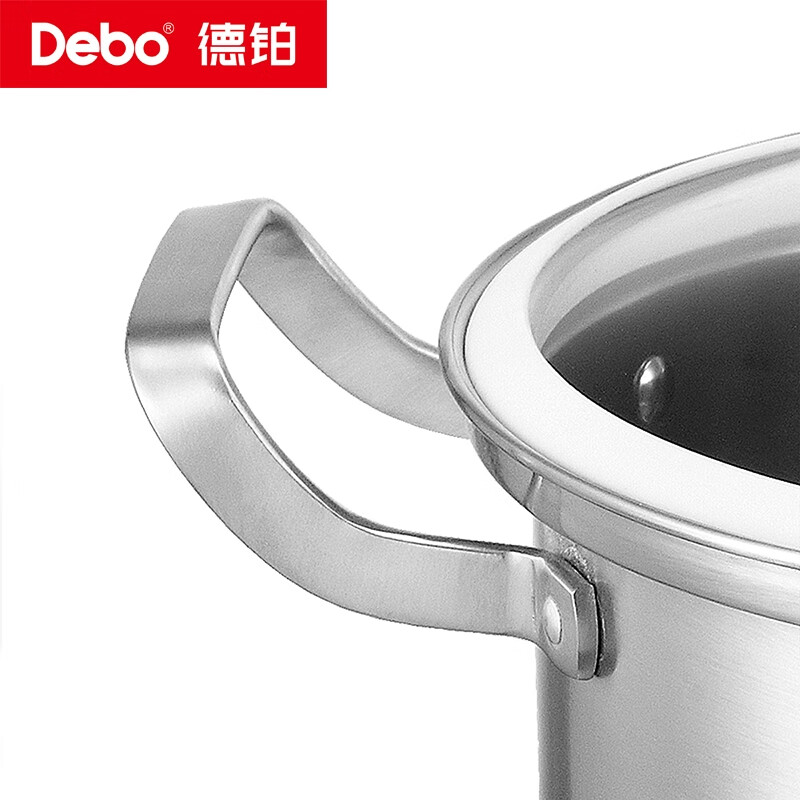 Debo德铂不锈钢微压汤锅24cm一锅多用燃气灶电磁炉通用 不锈钢色 24cm