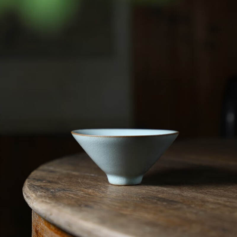 季慕家龙泉青瓷哥窑冰裂纹鱼籽纹百圾碎斗笠功夫茶杯王文陶瓷手工主人