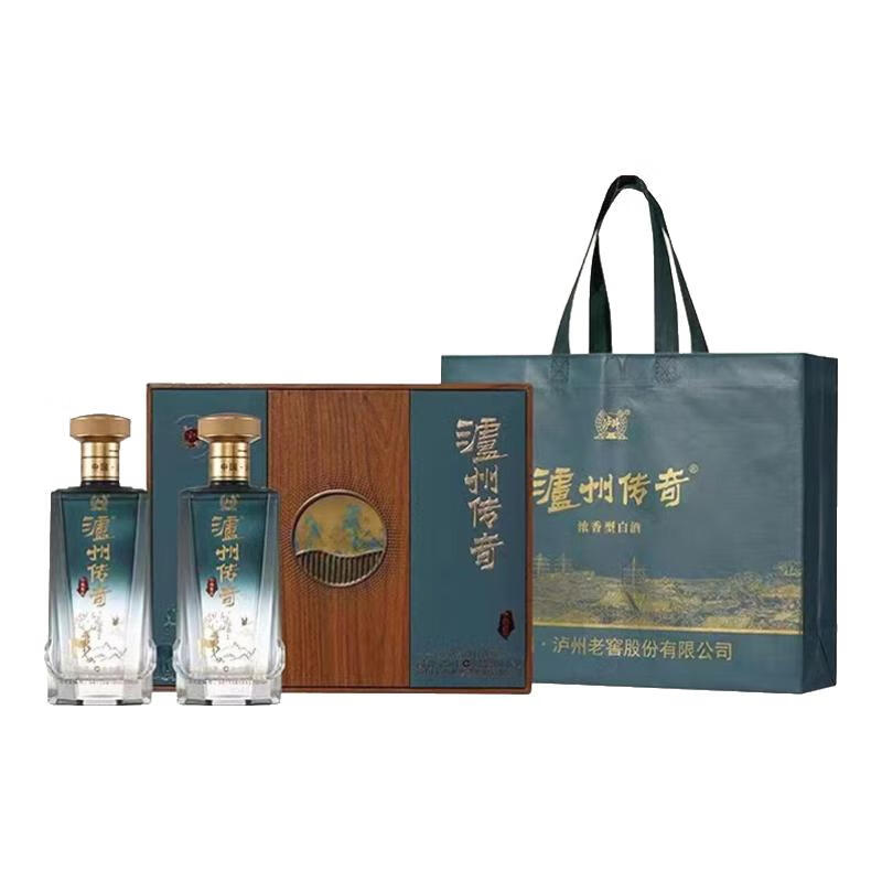 泸州老窖 白酒 泸州传奇 52度浓香型 白酒礼盒 商务送礼佳品 婚宴喜酒 52度 500mL 2瓶 仁缘聚福
