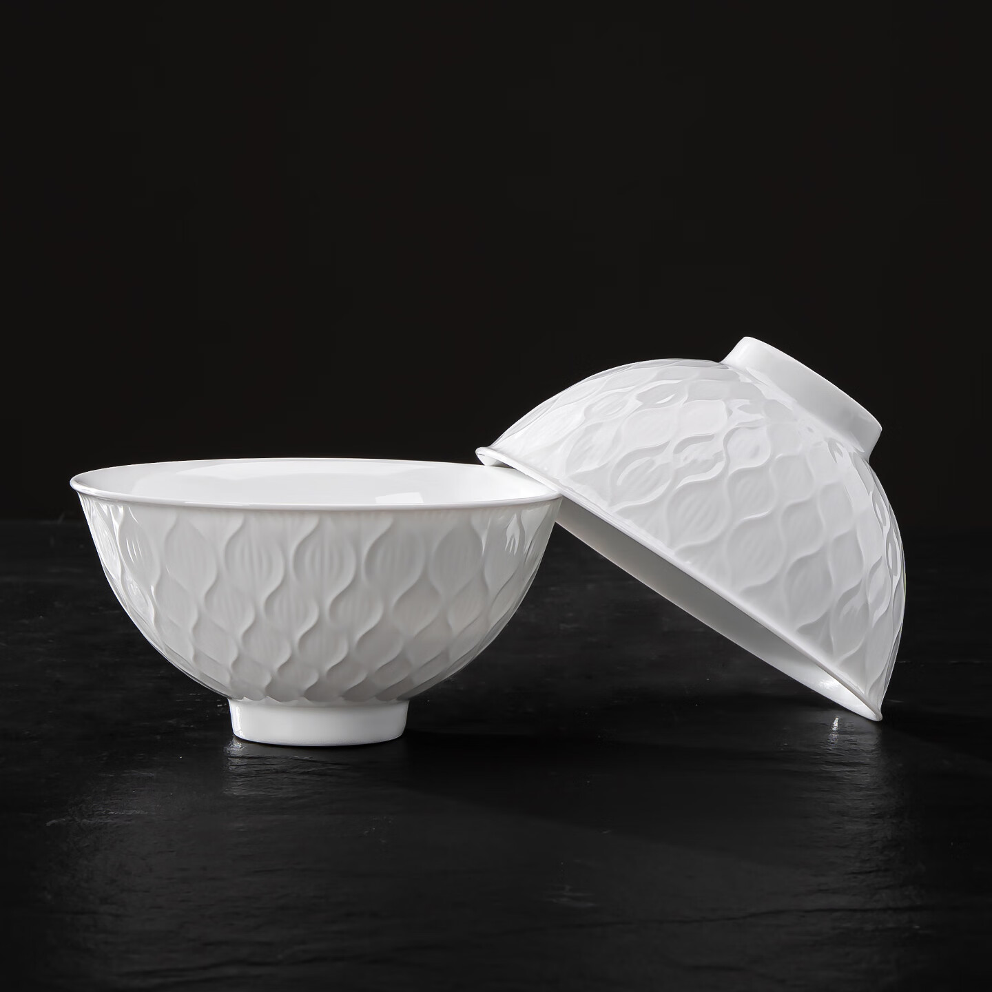 韵之和高温白瓷米饭碗家用景德镇碗碟盘个人专用高颜值碗盘碟筷餐具 品锅