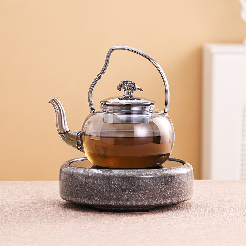 岳恒陶瓷电陶炉冰裂纹煮茶器耐热玻璃煮茶壶套装煮茶炉壶大容量烧水壶