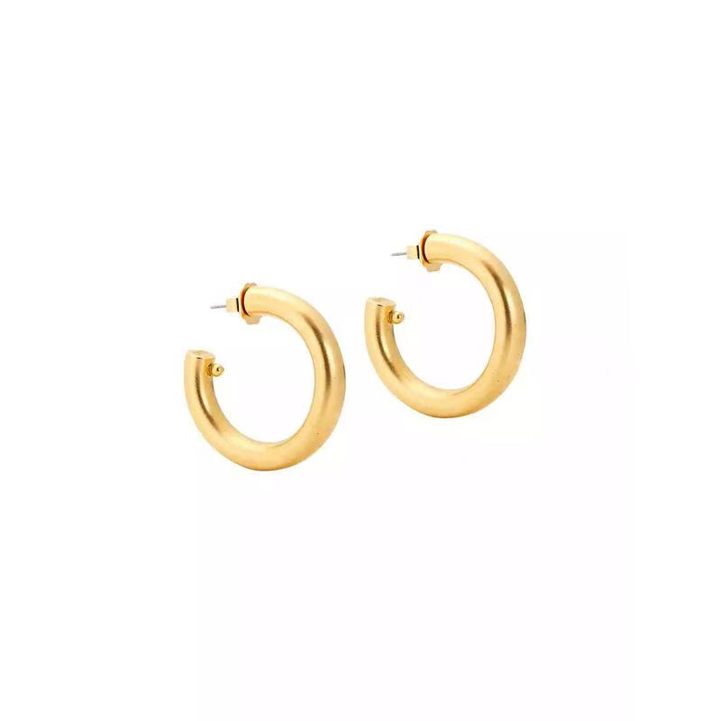 brinker eliza 女士耳钉 拉丝古董镀金宽环耳环 轻奢简约七夕情人节送