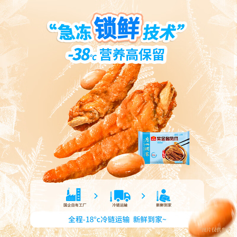 广州酒家豉汁排骨紫金酱凤爪组合 正宗广式早茶速冻组合套餐即食早茶点心 豉汁排骨250g*2袋+紫金酱凤爪250g*2袋