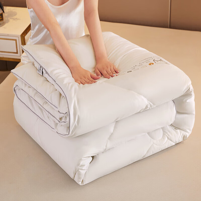 恒源祥新西兰进口A类羊毛被冬季四季被子宿舍冬被加厚保暖被芯被褥 羊毛被-白色 220x240cm10斤厚冬被