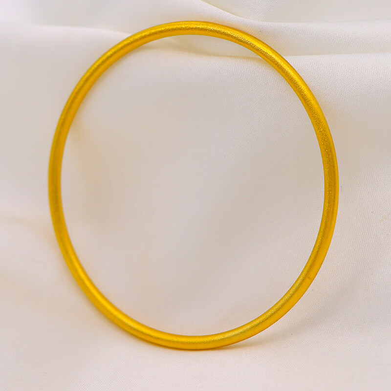 尊首古法传承越南沙金两世欢手镯女款磨砂哑光莲蓬花手环 3mm传承手镯