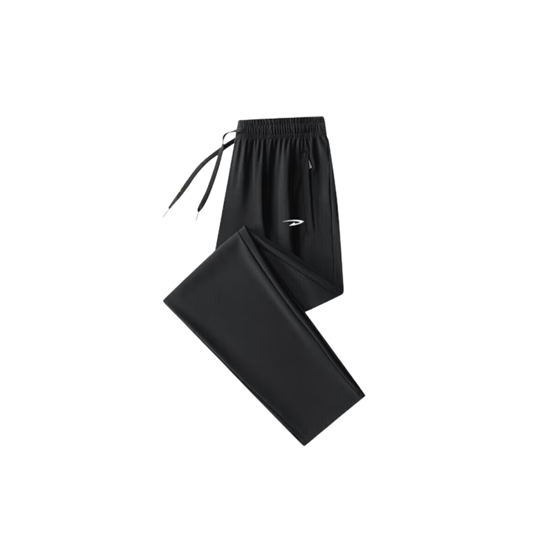 百亿补贴:德尔惠休闲裤男夏季男裤休闲长裤男士裤子薄款冰丝宽松速干运动百搭透气 zhongli-63998黑色散口 2XL (建议130-145斤)77元