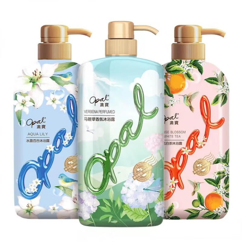 澳宝沐浴露3支装冰爽白茶黑糖泡泡港版花园蜜语持久留香保湿滋润1ml 马鞭草600ml+橙花500ml+百合500