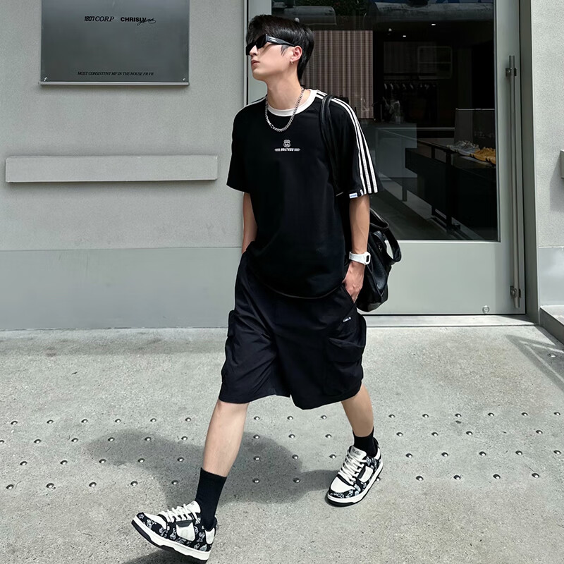 Tcellars男鞋秋冬新款板鞋男涂鸦撞色设计低帮厚底情侣女鞋运动休闲鞋子男 夜空黑 41