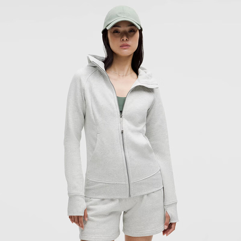 lululemon露露乐檬春秋款女装 Scuba 柔软亲肤 轻盈透气保暖健身运动连帽衫 Ultra Light Grey/浅灰色 L /10