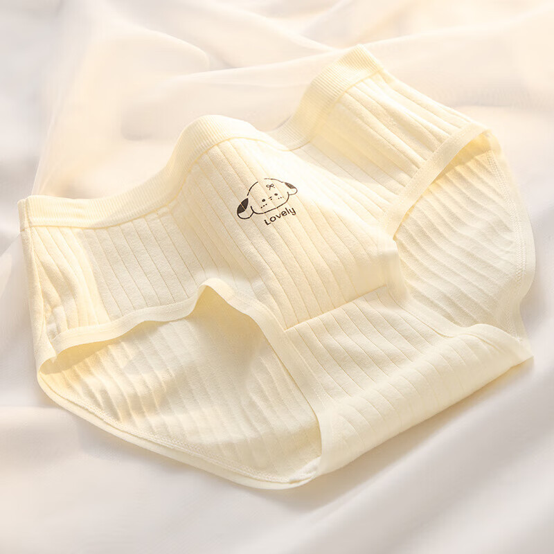 有只绵A类棉内裤女粉色可爱少女内裤女生纯棉裆抗菌裆三角裤头学生内裤 小奶狗 混色 3条 L 适合体重（85-105）