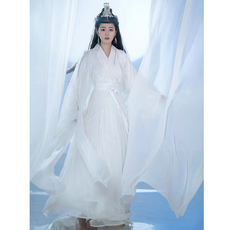 创京懿选嫦娥仙子服装成人嫦娥仙子汉服成人女2024新款齐腰古装白色超