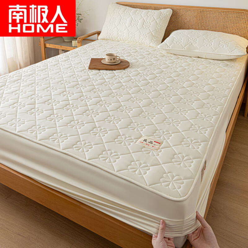 8x2米床垫保护套罩 桃花-米白【a类标准 适合裸睡】 200x200cm单床笠