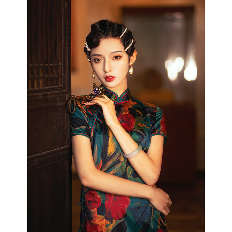 追玥梦老上海正宗传统旗袍年代感性感复古老上海旗袍年改良版年轻款