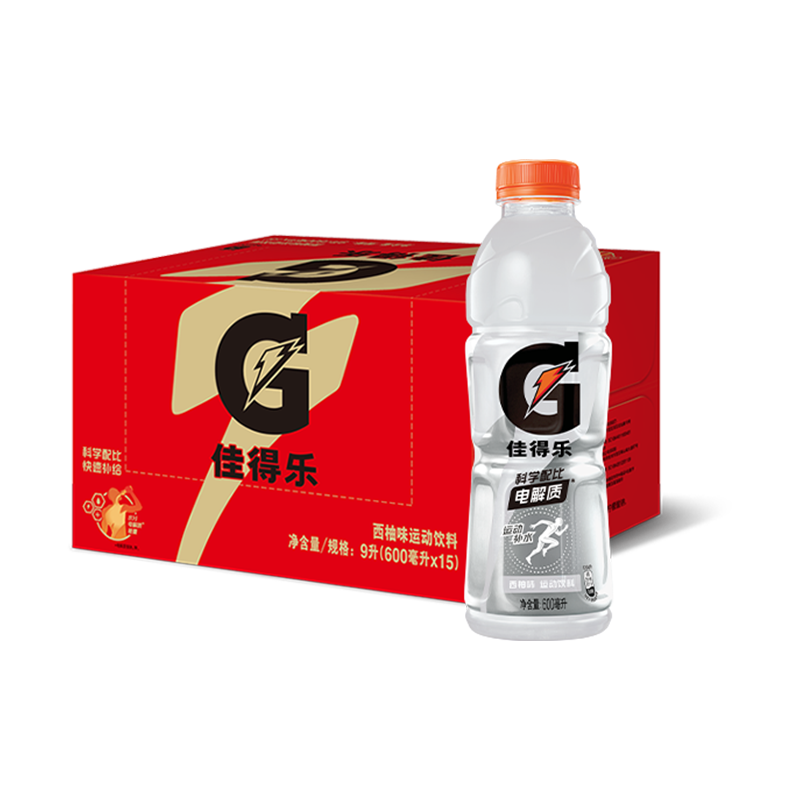 百事可乐 佳得乐 GATORADE 西柚 补充电解质 运动饮料 600ml*15 百事出品