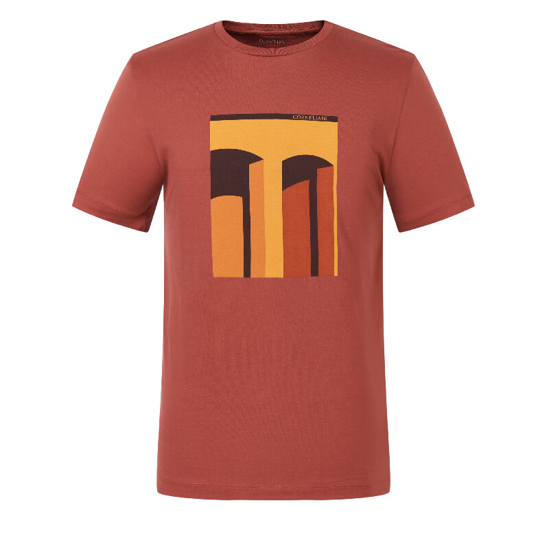 克莱利亚尼短袖标准透气休闲潮流绛红色简约圆领t恤男纯打底衫男短袖