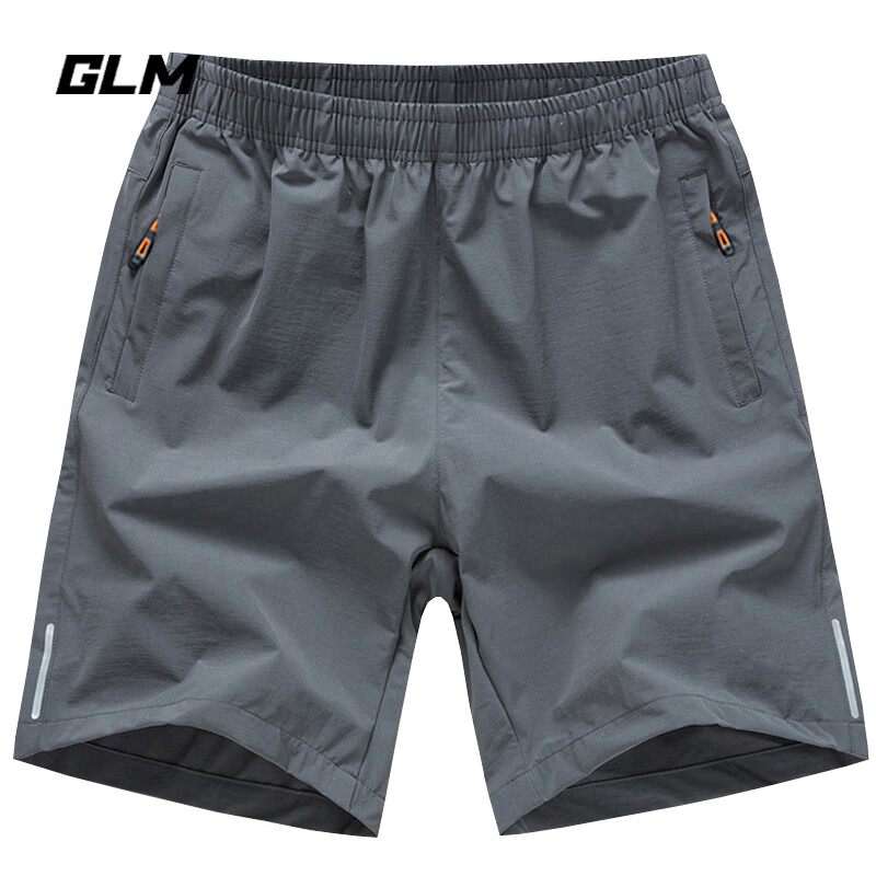 GLM短裤男2024夏季薄款裤子男装休闲运动五分裤潮牌港风宽松大裤衩 深灰色 2XL