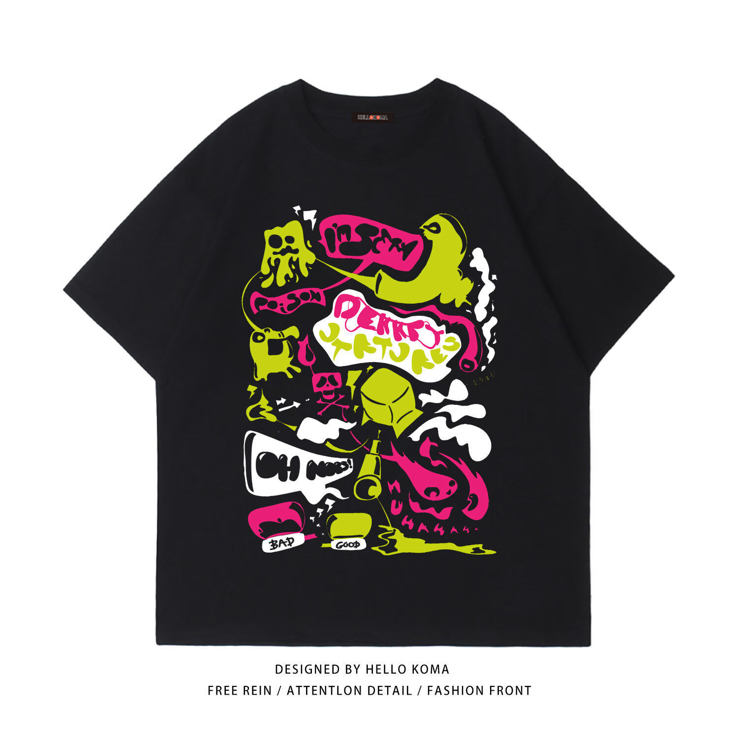 锦竞短袖男夏季薄款ins风宽松2024新款国潮牌美式涂鸦t恤韩版复港风帅