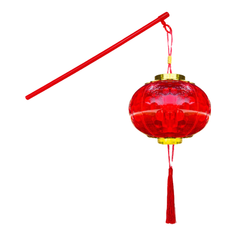 LED发光儿童手提小灯笼新年春节元宵大红投影灯笼结婚装饰 中国红小灯笼【2个装】