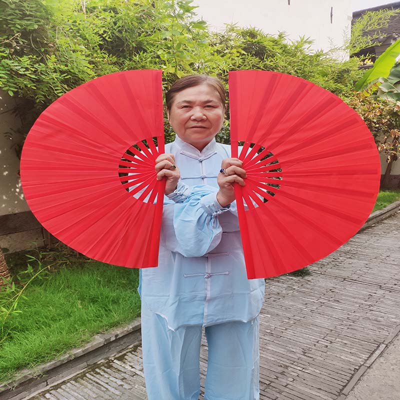 跳舞扇子一对太极双扇响扇左右手扇功夫双扇竹骨牡丹龙凤舞蹈乾隆 一