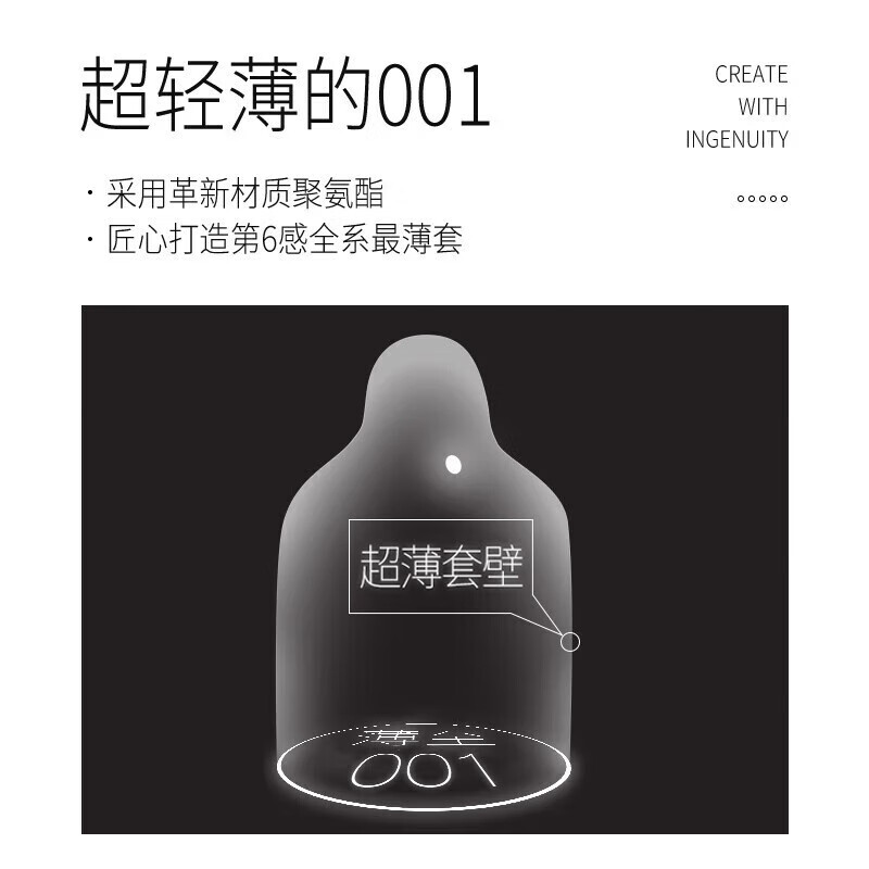 第六感001避孕套0.01超薄安全套隐形裸入女性秒喷套持久成人情趣性用品 超值推荐【共43只】001裸薄3+超薄40