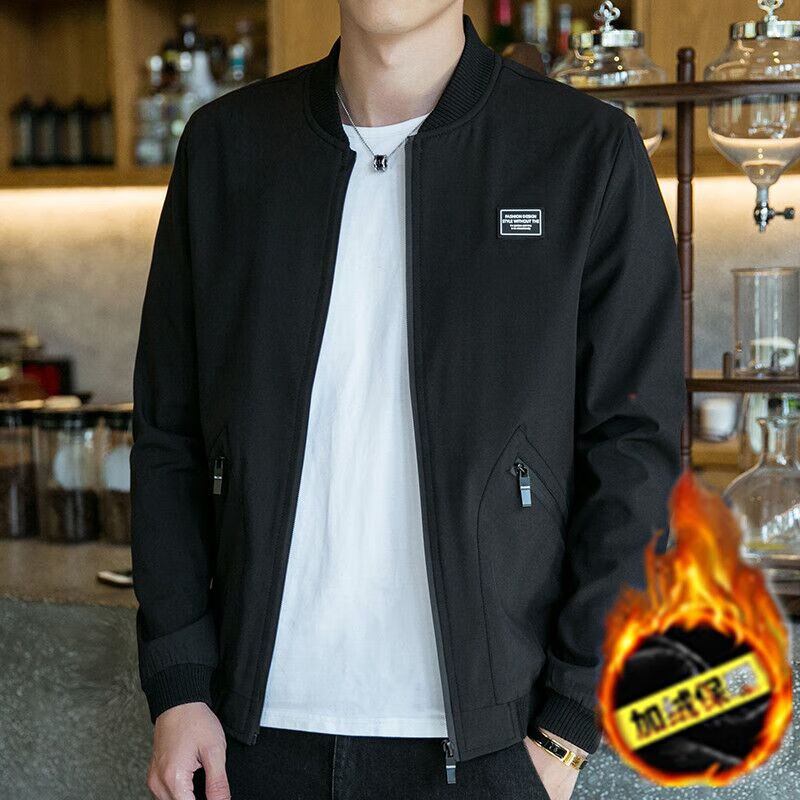 德洛宾男春秋季微胖加肥加大码服秋冬季加肥加大码夹克大肚子宽松休闲