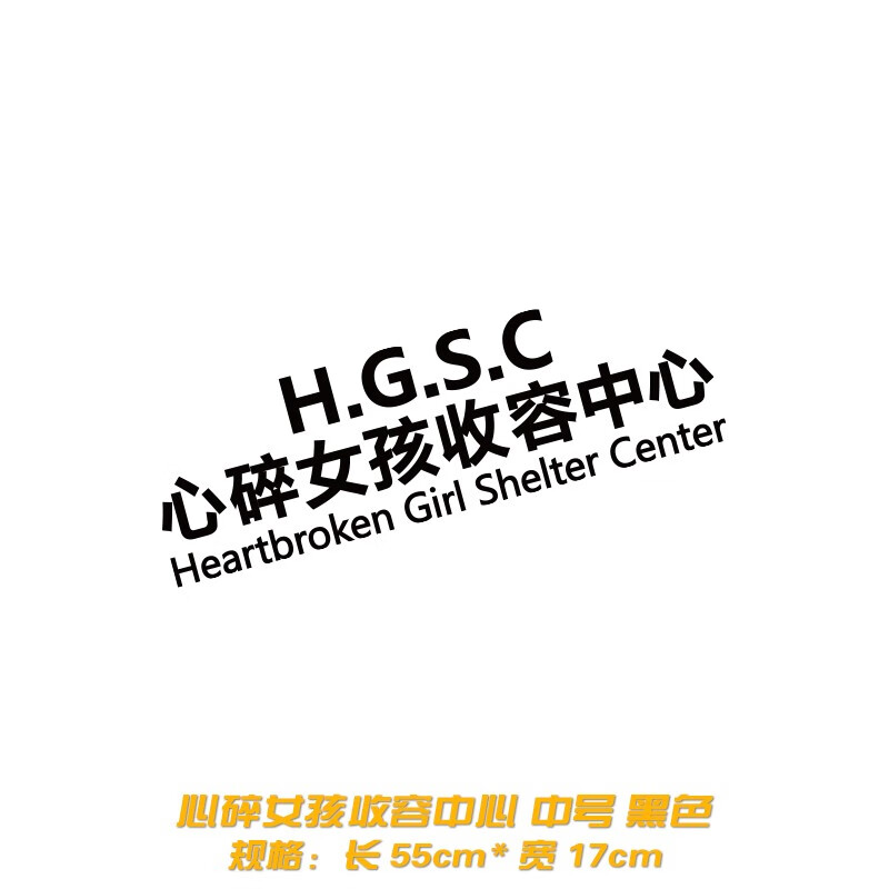 车贴个性定制创意文字车身侧门后档汽车装饰贴纸 心碎女孩收容中心