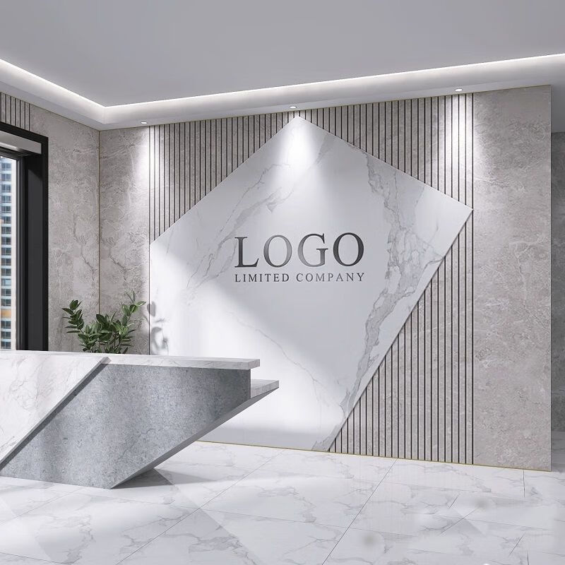 美克杰3d办公室前台竹木纤维板背景墙美容院服装店集成墙板直播间碳晶