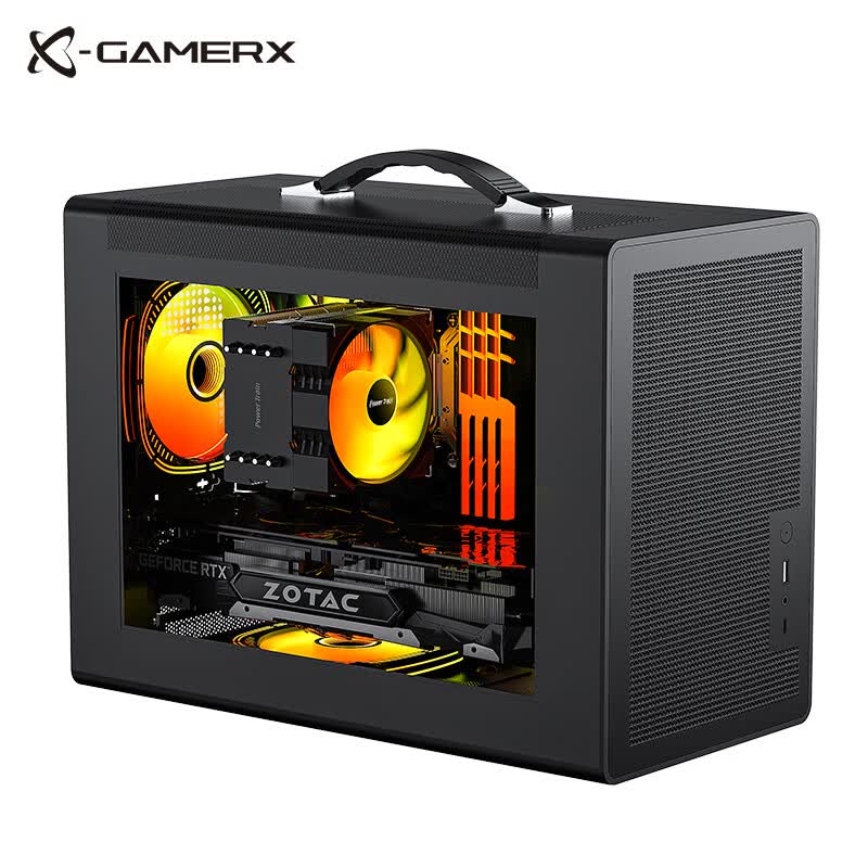 未知玩家P60机箱ITX紧凑型手提便携式mini台式机玻璃侧透MATX桌面白色TypeC游戏主机小电脑机箱 未知玩家P60机箱 USB3.0版 黑色