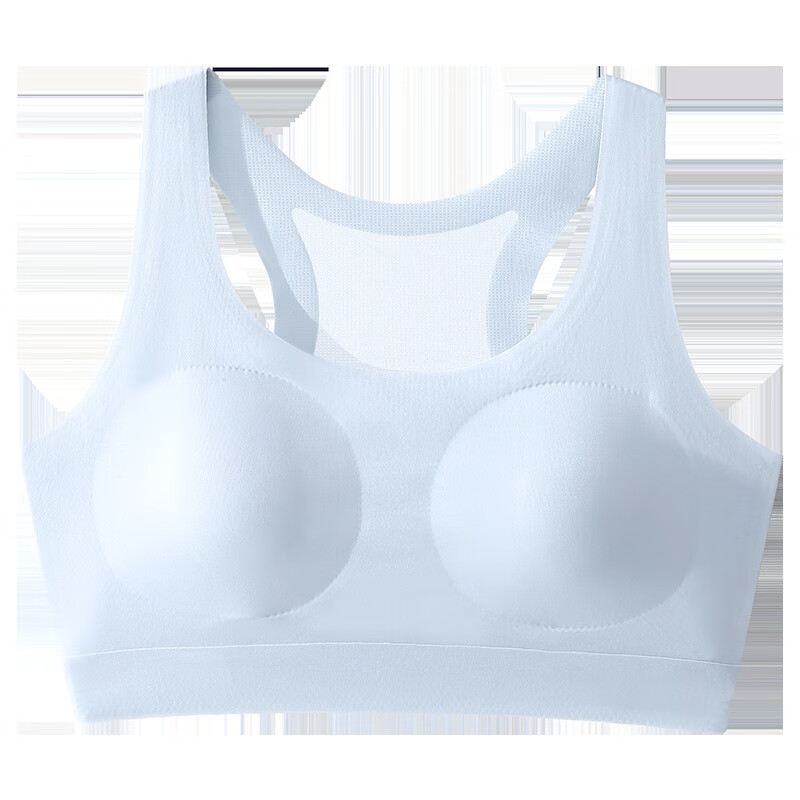 运动内衣青春期儿童少女文胸高中女生发育期内衣无痕内衣夏 珍珠白 M(55-75斤